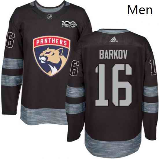 Mens Adidas Florida Panthers 16 Aleksander Barkov Premier Black 1917 2017 100th Anniversary NHL Jersey